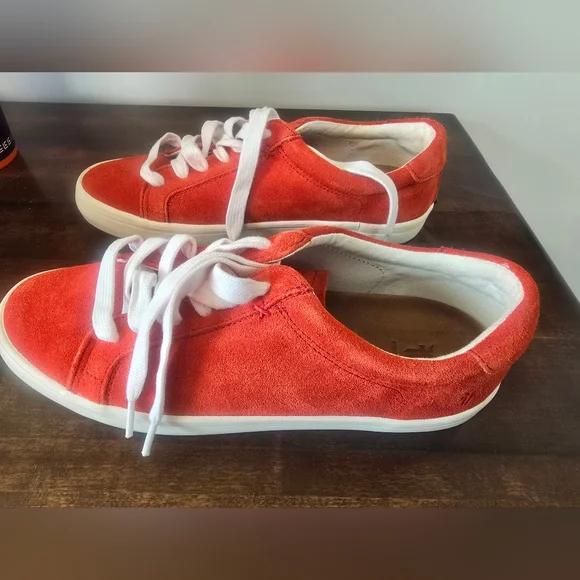 Orange Suede Leather Sneakers - Picture 5 of 6